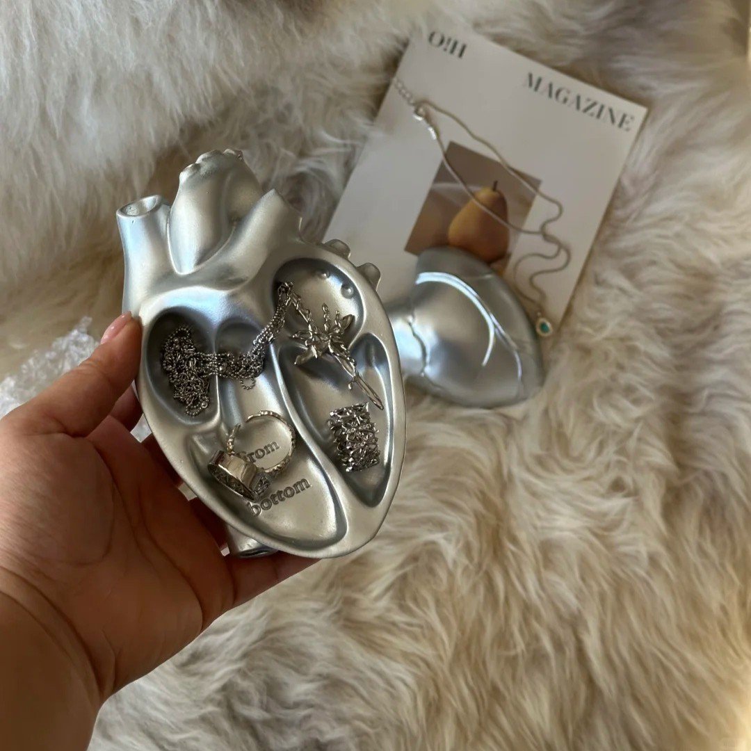 Silver-Finish Anatomical Heart Keepsake Box - Image 7