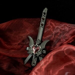 Crimson Heart Gothic craft cutter with red heart and black bat-wing decoration