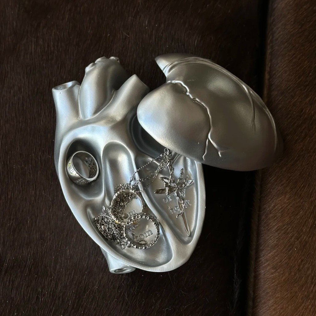 Silver-Finish Anatomical Heart Keepsake Box - Image 6