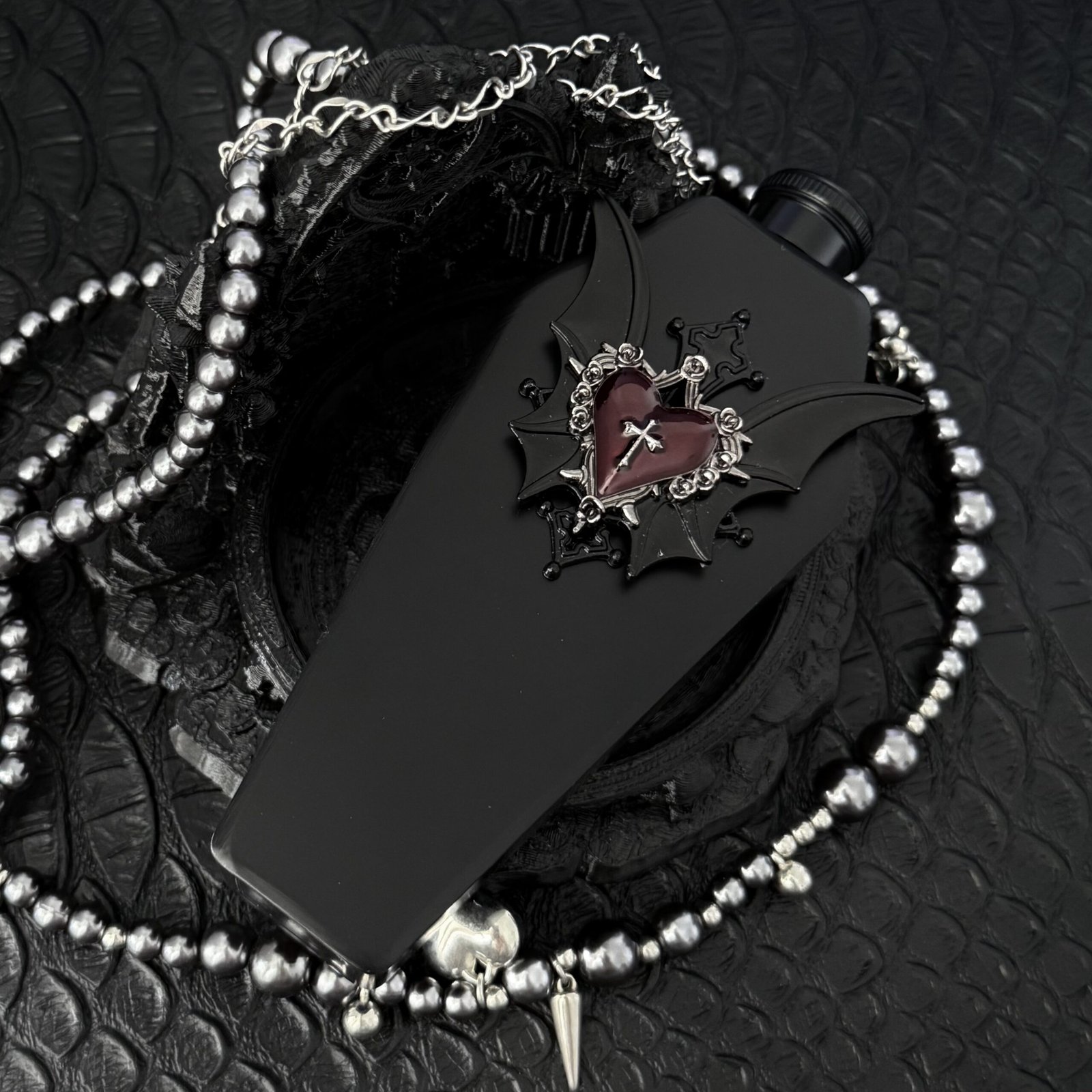 Blood Moon Gothic Stainless Steel Hip Flask - Image 6